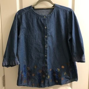 Hand painted Denim Tunic L